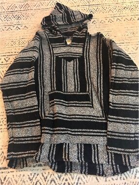 Sunspecs Black and White Striped Acrylic Hoodie Size XXL